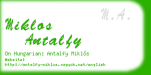 miklos antalfy business card